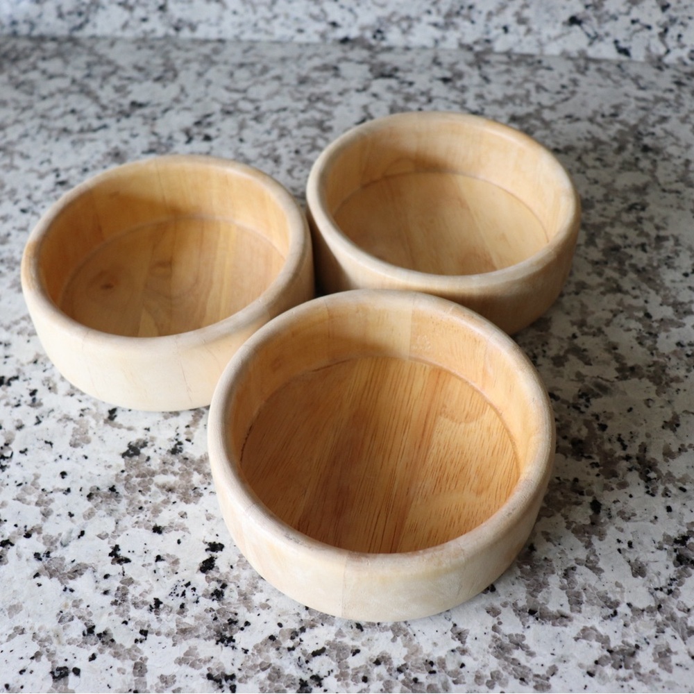 Set of 3 Wooden Farmhouse bowls